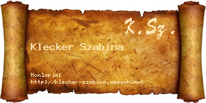 Klecker Szabina névjegykártya