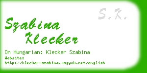 szabina klecker business card
